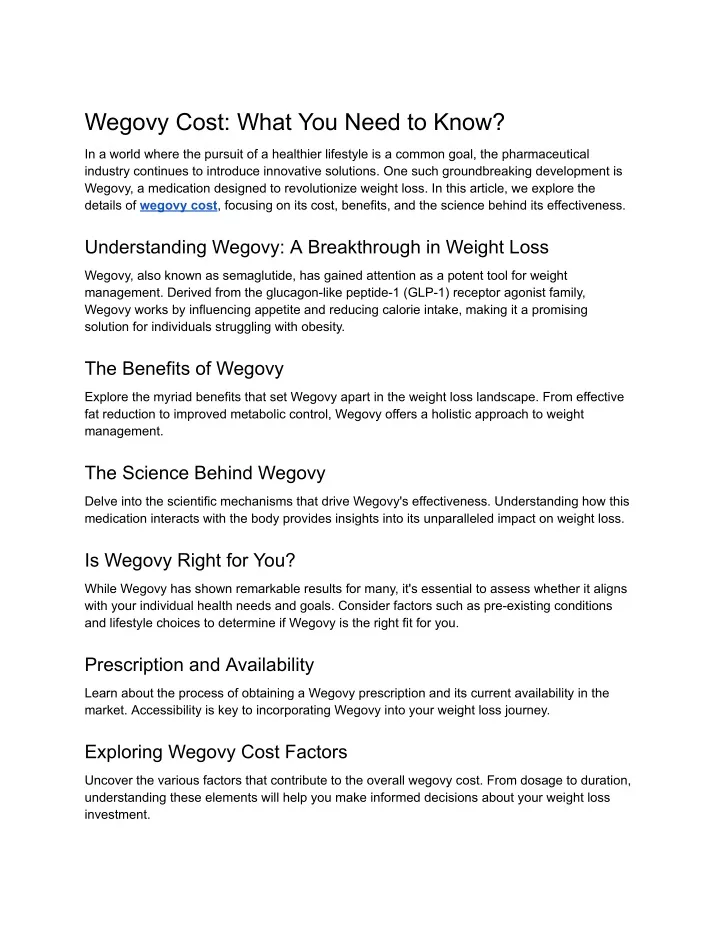 wegovy cost what you need to know