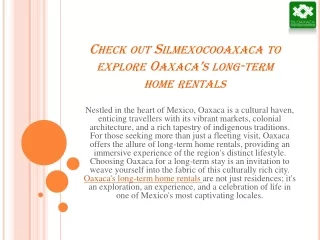 Oaxaca long-term home rentals