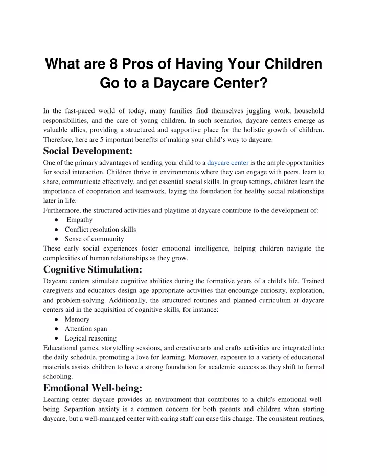 what are 8 pros of having your children