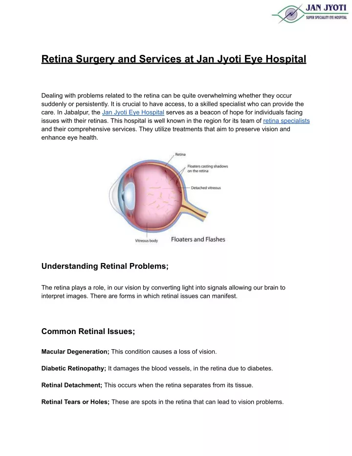 retina surgery and services at jan jyoti