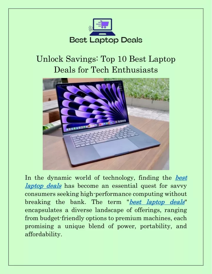 unlock savings top 10 best laptop deals for tech