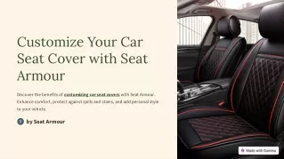 Customize Your Car Seat Cover with Seat - Armour