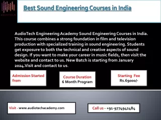 The Best Sound Engineering Courses in India