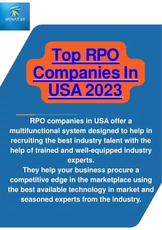 Top RPO Companies In USA 2023
