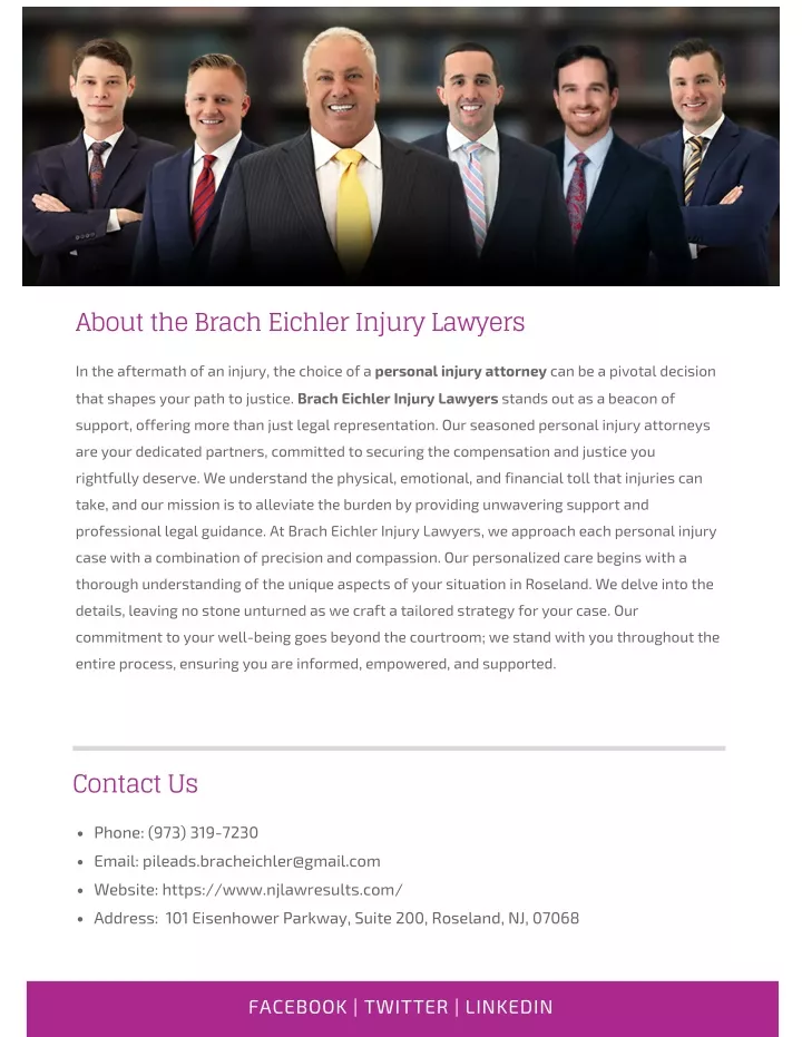 about the brach eichler injury lawyers