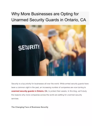 why more businesses are opting for unarmed