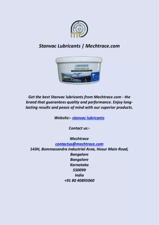 Stanvac Lubricants  Mechtrace com