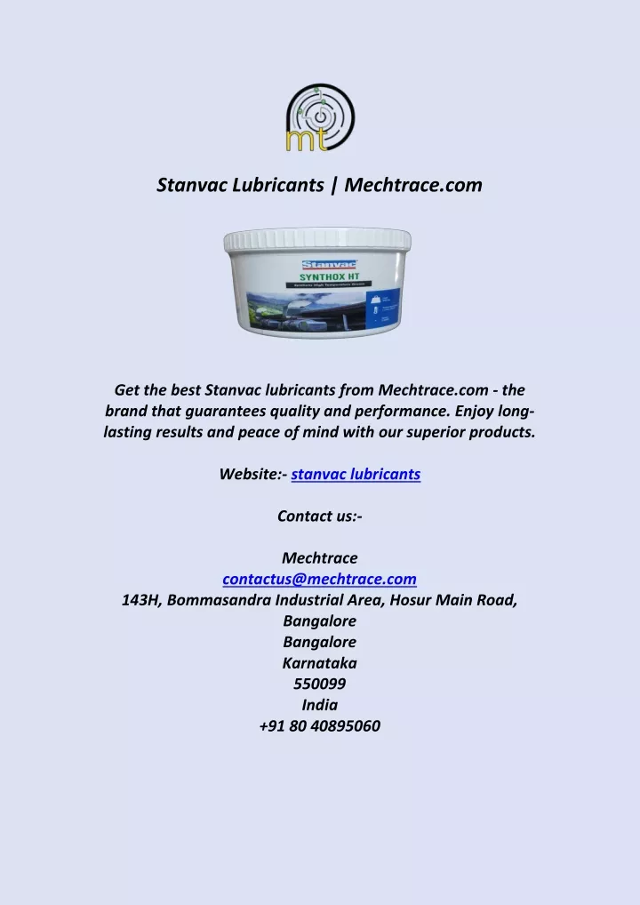 stanvac lubricants mechtrace com