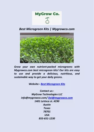 Best Microgreen Kits  Mygrowco com