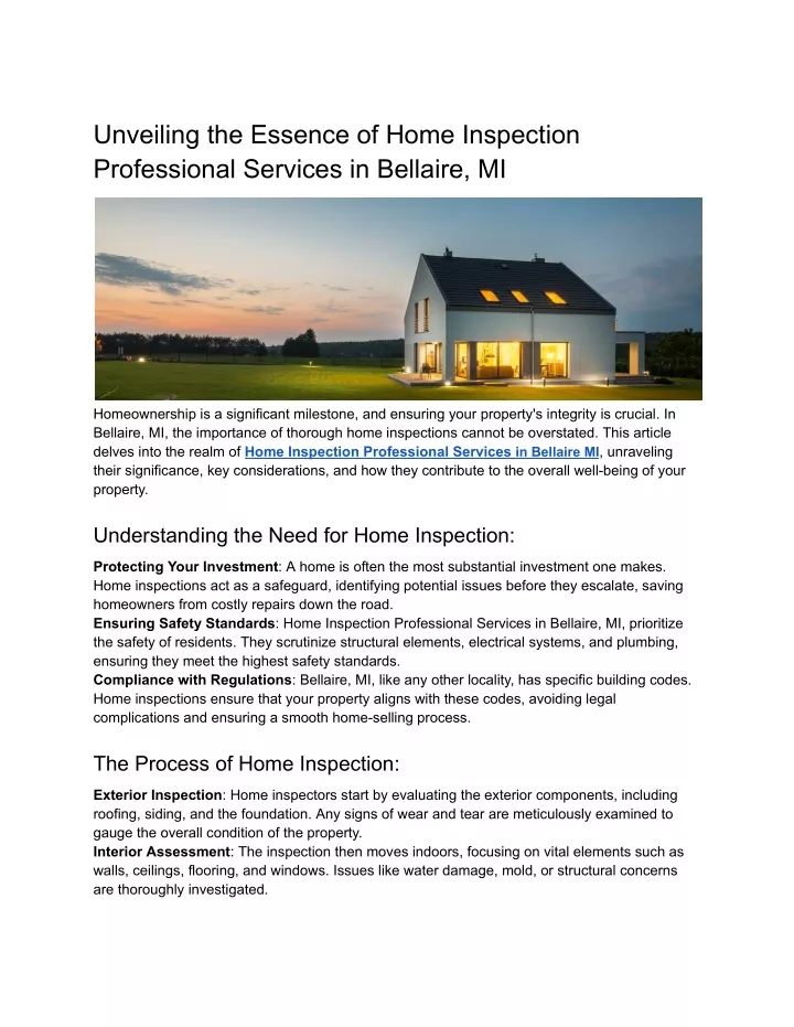 unveiling the essence of home inspection