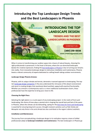 Introducing the Top Landscape Design Trends and the Best Landscapers in Phoenix
