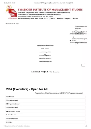 Executive MBA Programs | Executive MBA in Pune| SIMS