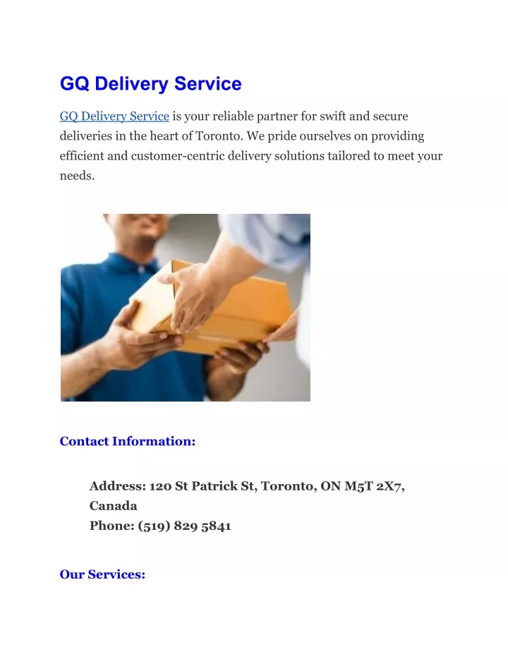 gq delivery service