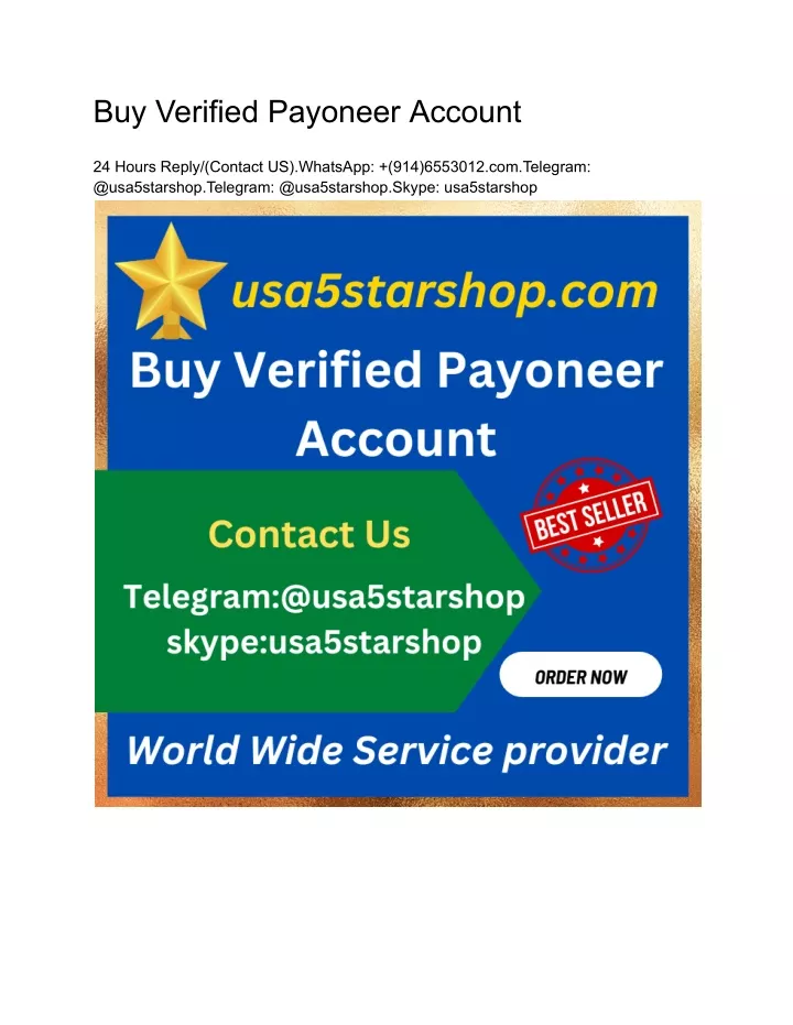 buy verified payoneer account