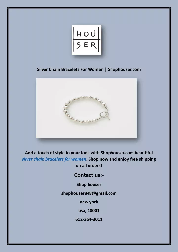 silver chain bracelets for women shophouser com