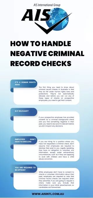 How to Handle Negative Criminal Record Checks