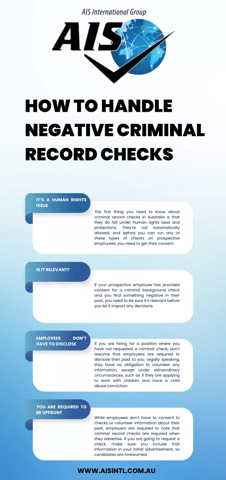 how to handle negative criminal record checks