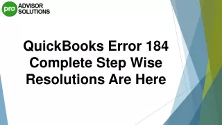 quickbooks error 184 complete step wise