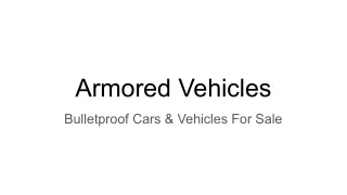 Bulletproof Cars For Sale