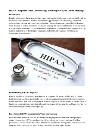 HIPAA Compliant Video Conferencing Ensuring Privacy in Online Meetings-1