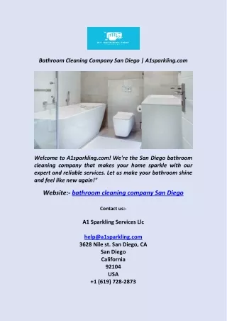 Bathroom Cleaning Company San Diego  A1sparkling com