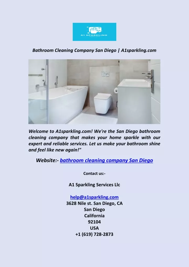 bathroom cleaning company san diego a1sparkling