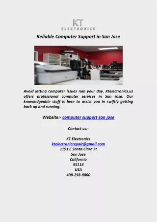 Reliable Computer Support in San Jose