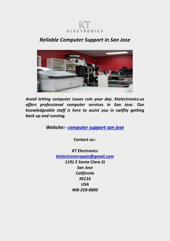 reliable computer support in san jose