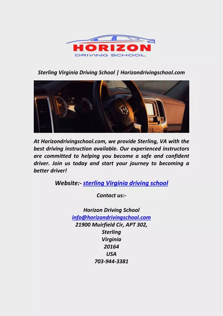 sterling virginia driving school