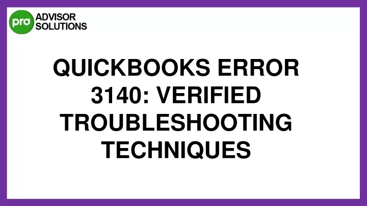 quickbooks error 3140 verified troubleshooting