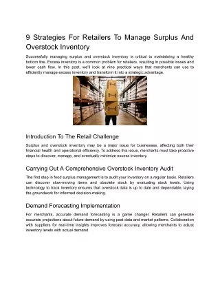 9 strategies for retailers to manage surplus