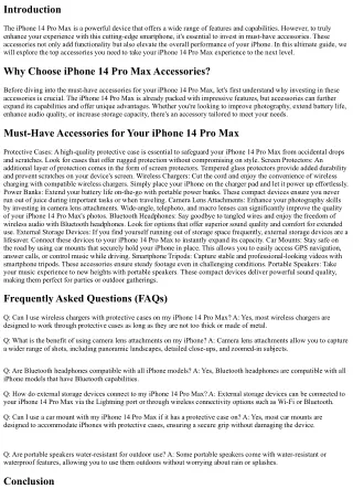 The Ultimate Guide to Enhance Your iPhone 14 Pro Max Experience with Must-Have A