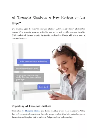 AI Therapist Chatbots_ A New Horizon or Just Hype
