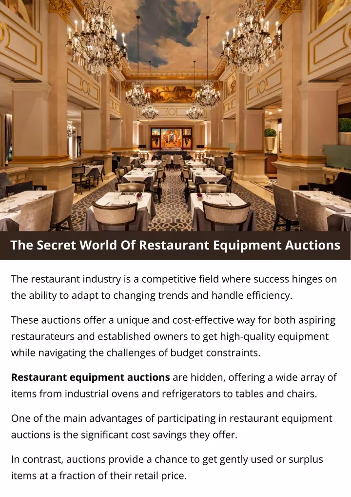 the secret world of restaurant equipment auctions