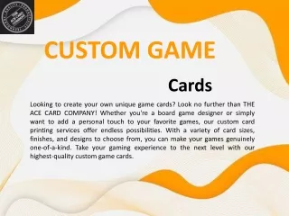 Custom Game Cards