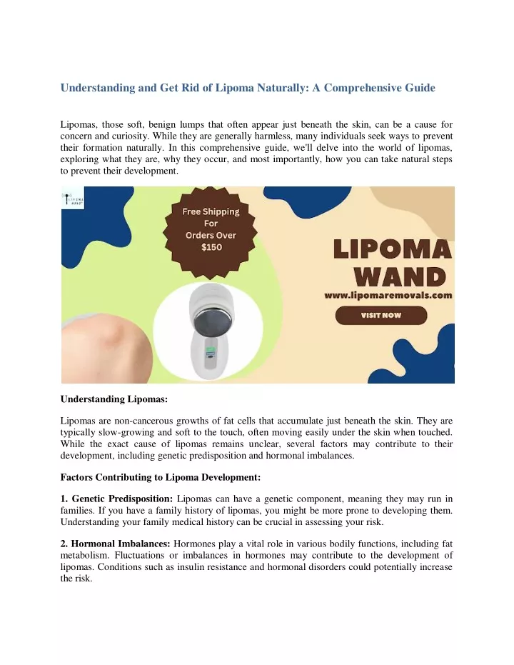 understanding and get rid of lipoma naturally