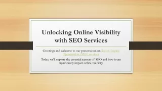 unlocking online visibility with seo services