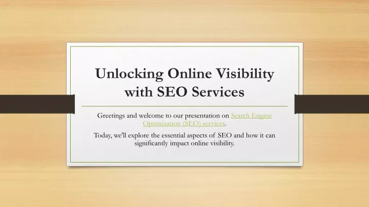 unlocking online visibility with seo services