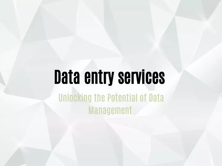 data entry services