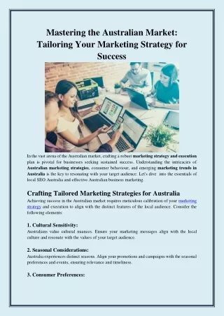 Mastering the Australian Market_ Tailoring Your Marketing Strategy for Success