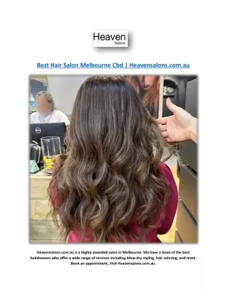 Best Hair Salon Melbourne Cbd | Heavensalons.com.au