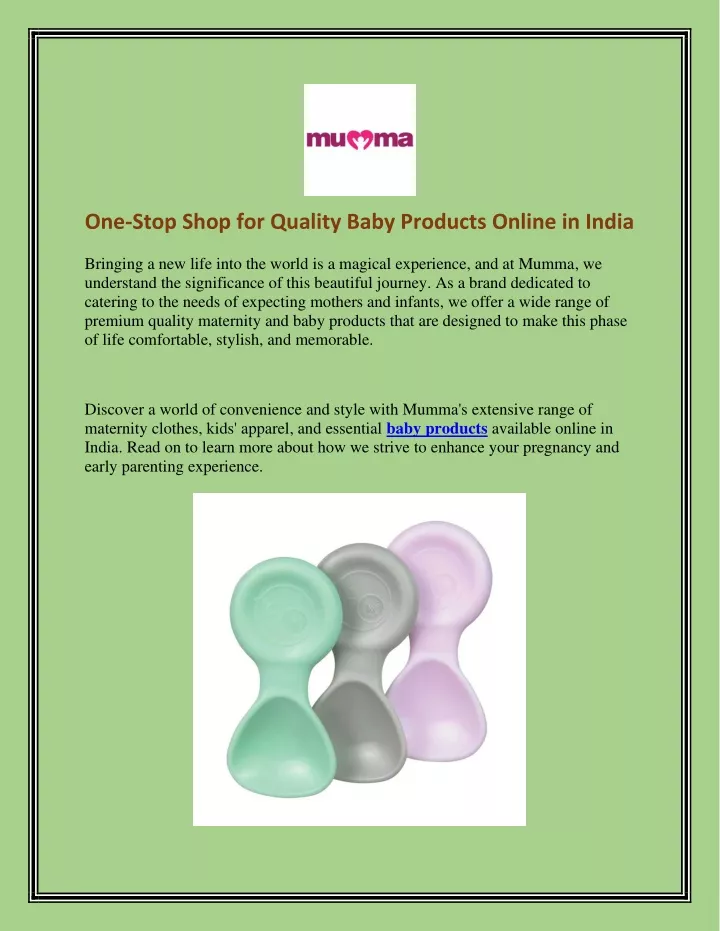 one stop shop for quality baby products online