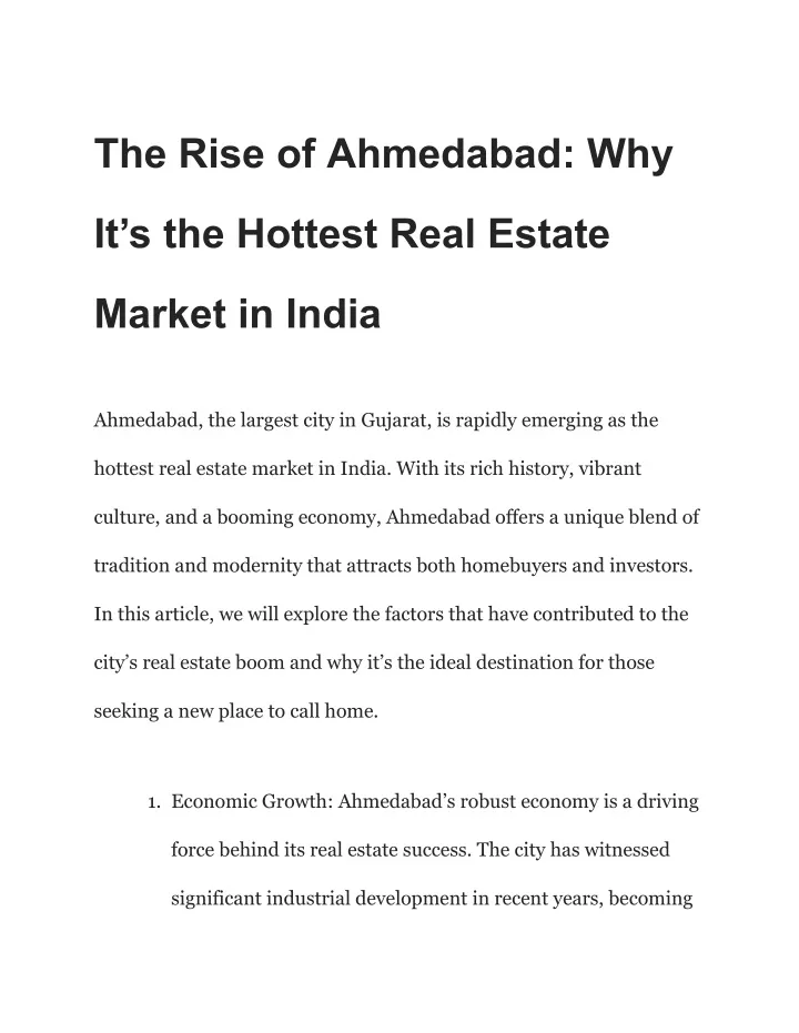 the rise of ahmedabad why