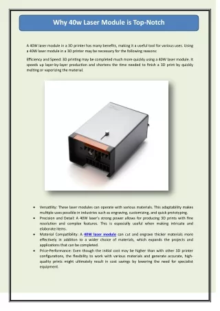why 40w laser module is top notch