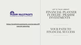 financial Planner in Delhi- Prahim Investments