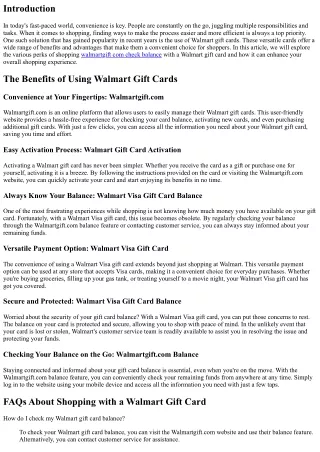 The Convenience of Shopping with a Walmart Gift Card