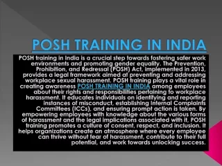 POSH TRAINING IN INDIA