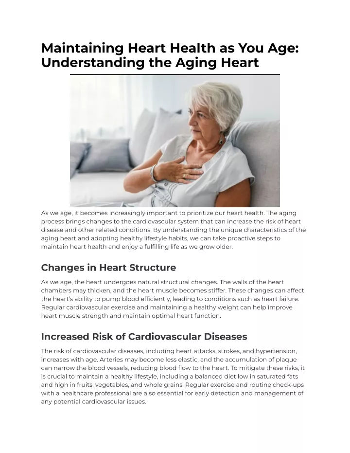 maintaining heart health as you age understanding