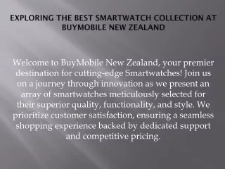 Exploring the Best Smartwatch Collection at BuyMobile New Zealand