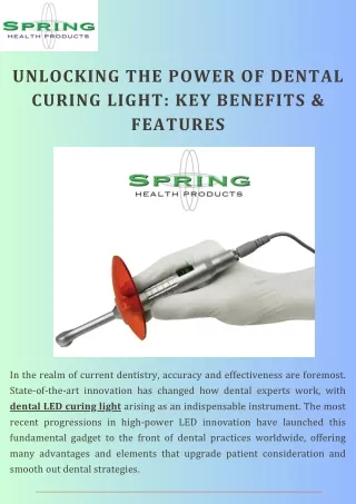 Spring Health LED Curing Light: Precision Illumination